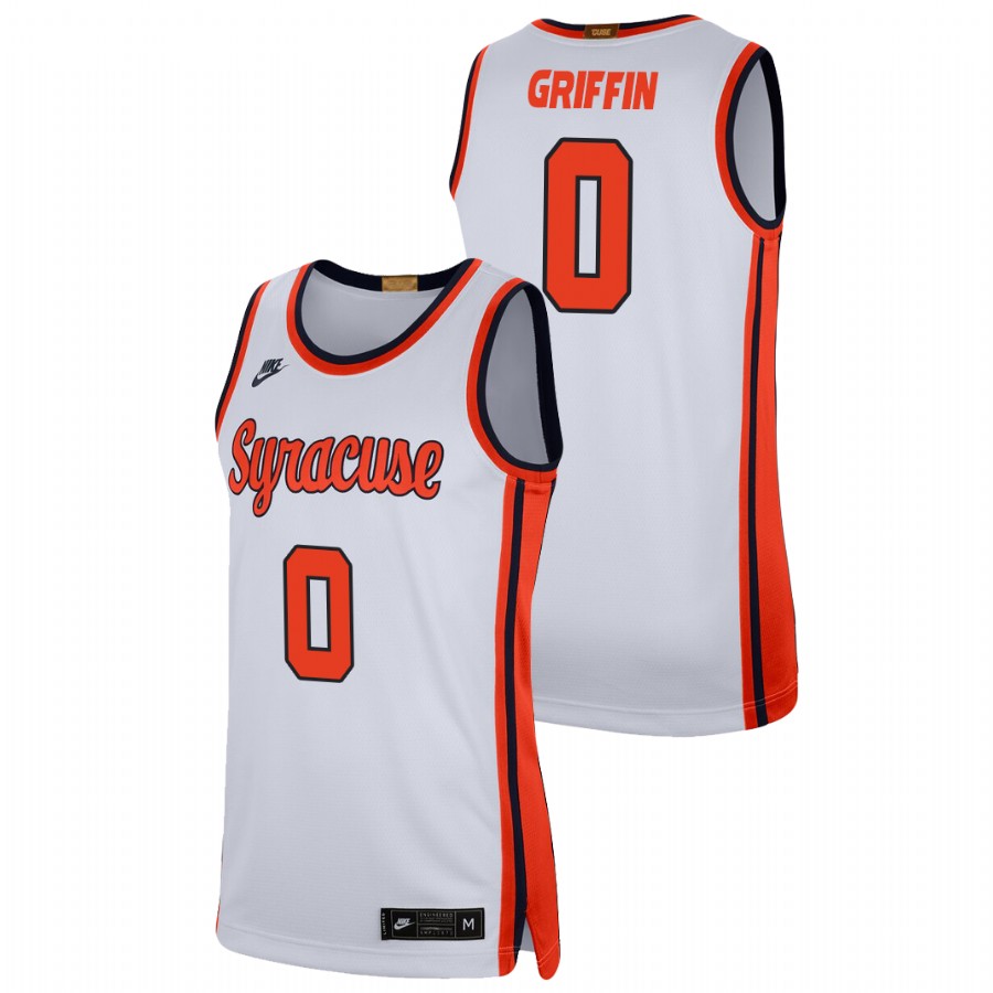 men's syracuse orange alan griffin 2021 swingman player college basketball white jersey