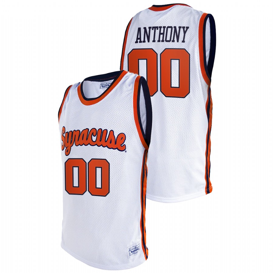 men's syracuse orange carmelo anthony 2021 original retro college basketball white jersey