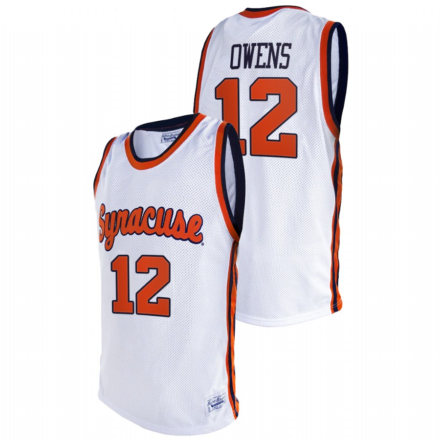 men's syracuse orange chaz owens 2021 original retro college basketball white jersey