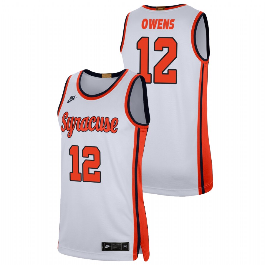 men's syracuse orange chaz owens 2021 swingman player college basketball white jersey