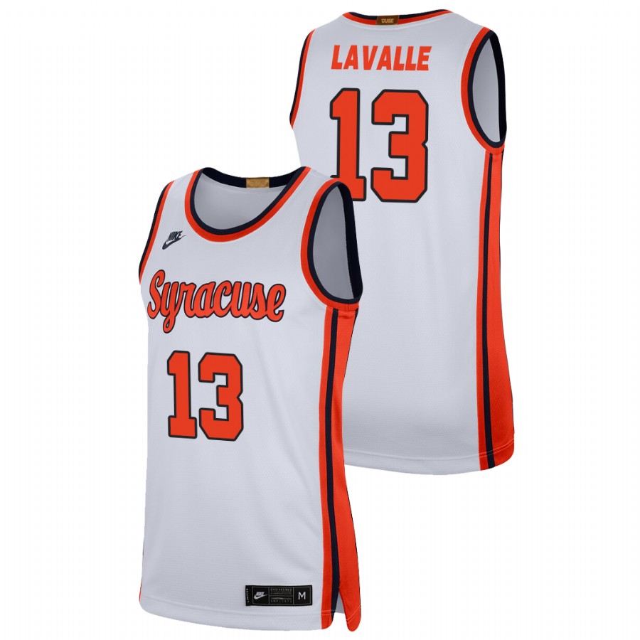men's syracuse orange chris lavalle 2021 swingman player college basketball white jersey
