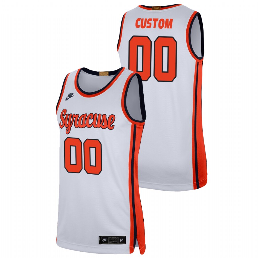 men's syracuse orange custom 2021 swingman player college basketball white jersey