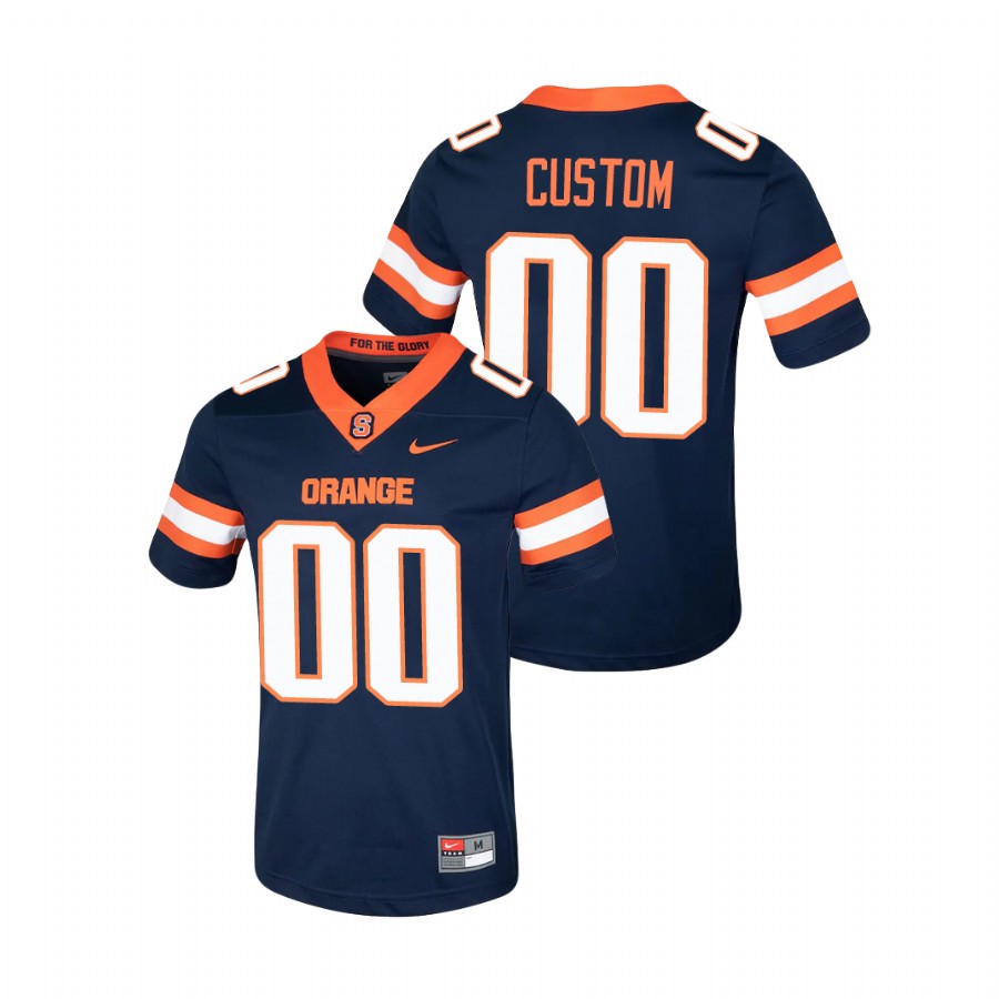 men's syracuse orange custom navy college football game jersey