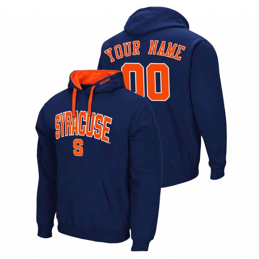 men's syracuse orange custom pullover navy arch & logo 2.0 hoodie
