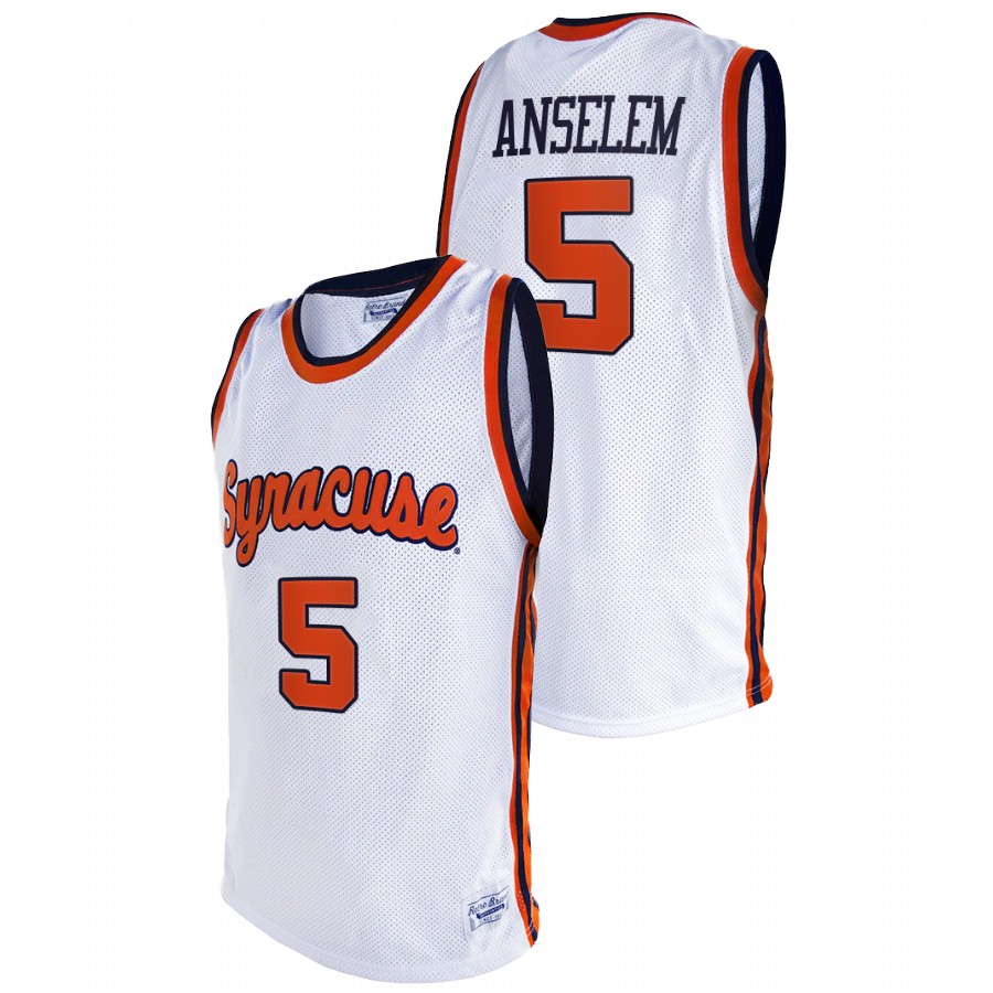men's syracuse orange frank anselem 2021 original retro college basketball white jersey