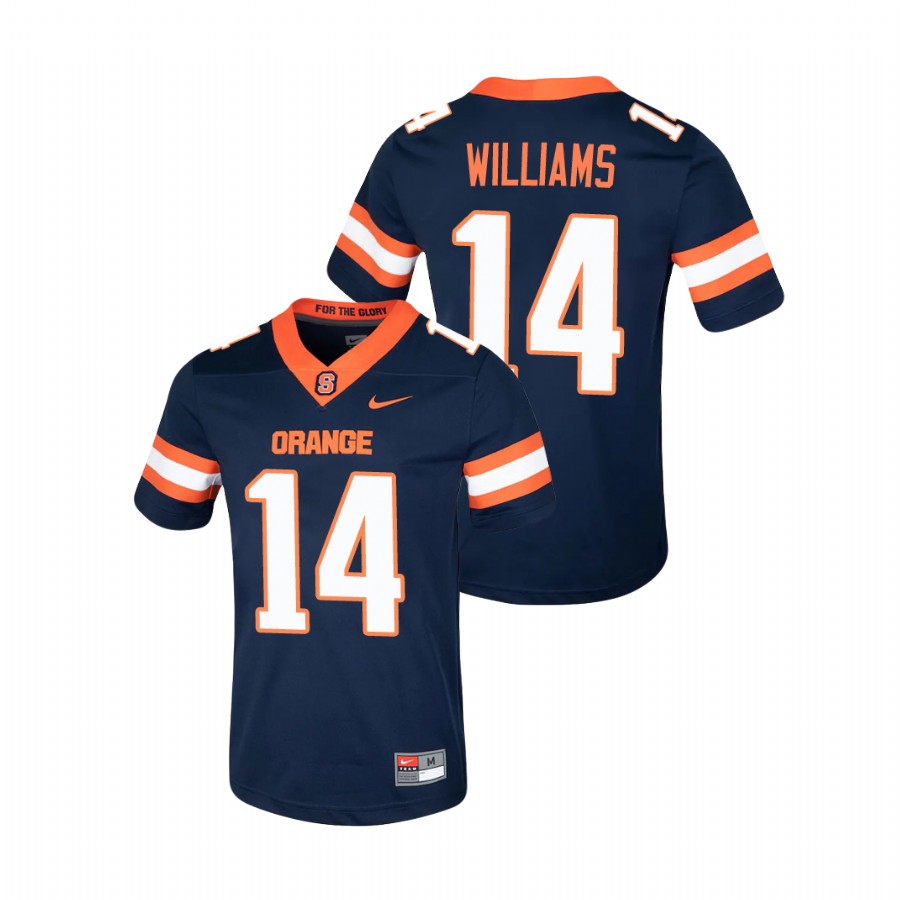 men's syracuse orange garrett williams navy college football game jersey
