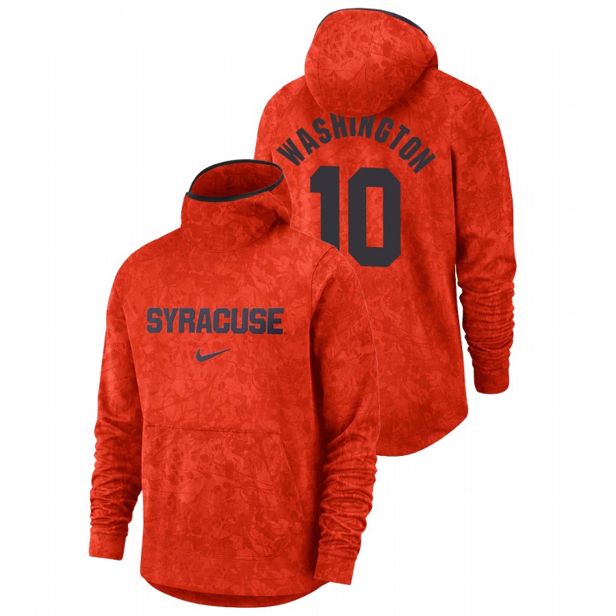 men's syracuse orange howard washington team logo pullover orange basketball spotlight hoodie