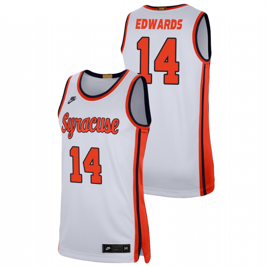 men's syracuse orange jesse edwards 2021 swingman player college basketball white jersey