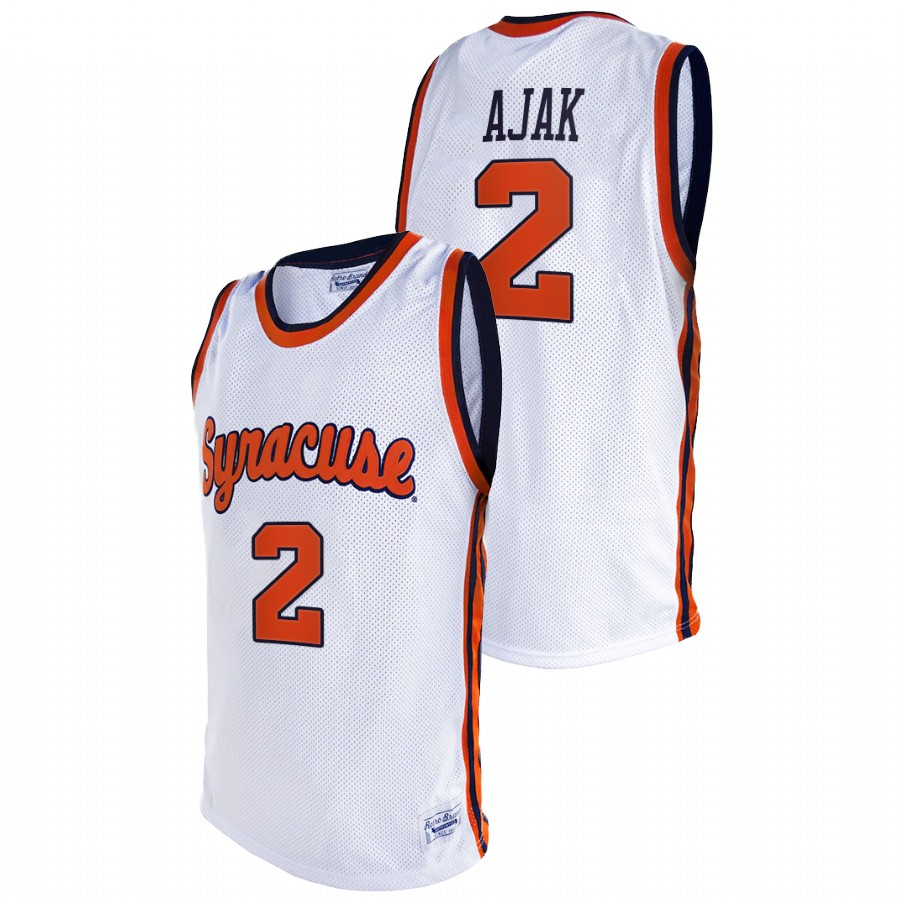 men's syracuse orange john bol ajak 2021 original retro college basketball white jersey