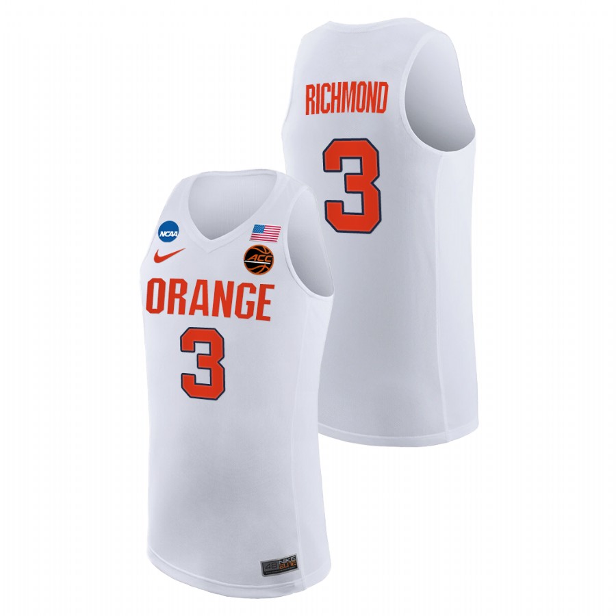 men's syracuse orange kadary richmond 2021 college basketball replica white jersey