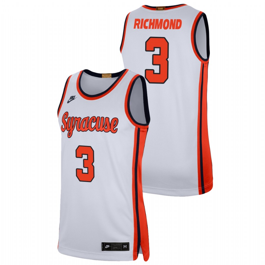 men's syracuse orange kadary richmond 2021 swingman player college basketball white jersey