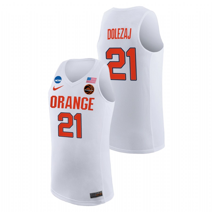 men's syracuse orange marek dolezaj 2021 college basketball replica white jersey