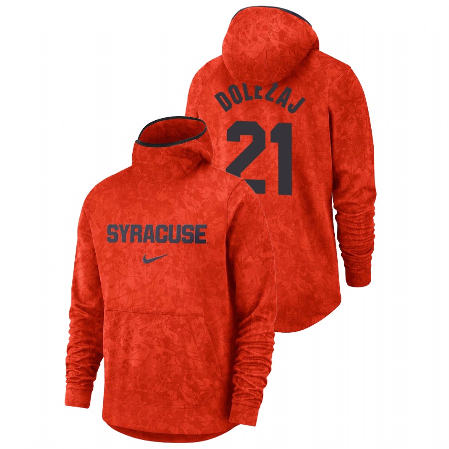 men's syracuse orange marek dolezaj team logo pullover orange basketball spotlight hoodie