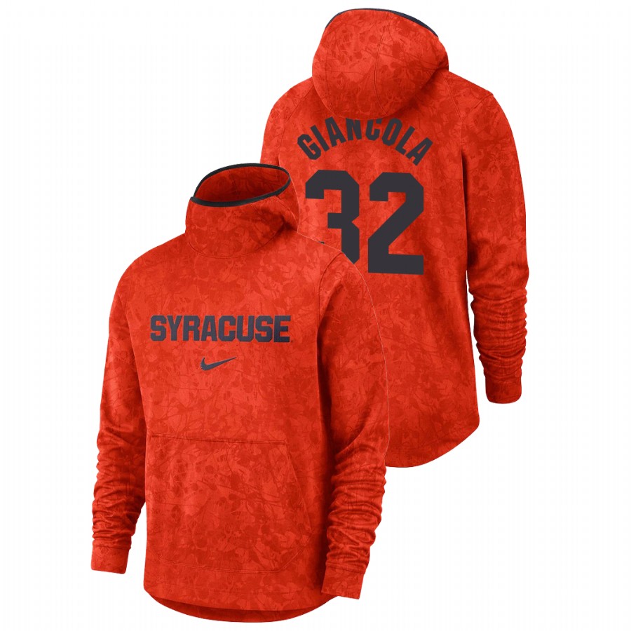 men's syracuse orange nick giancola team logo pullover orange basketball spotlight hoodie