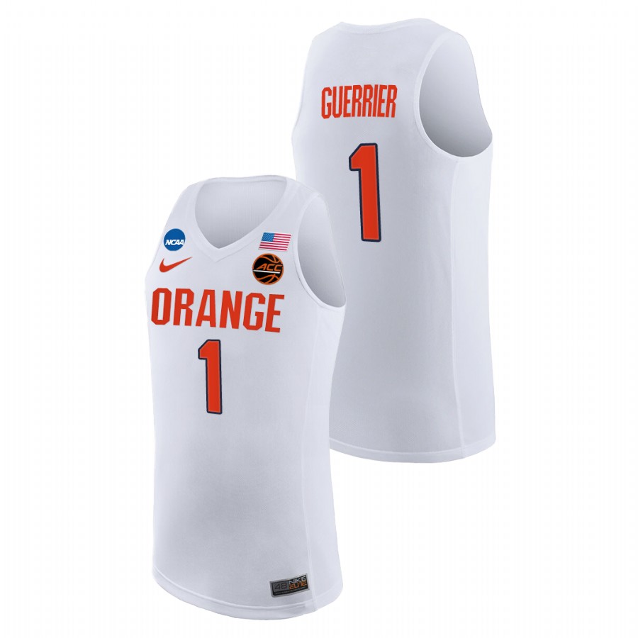 men's syracuse orange quincy guerrier 2021 college basketball replica white jersey