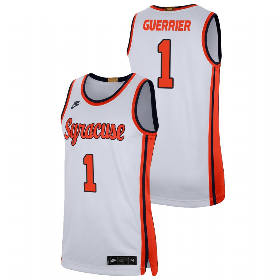 men's syracuse orange quincy guerrier 2021 swingman player college basketball white jersey