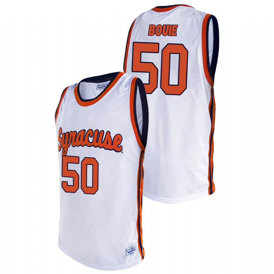 men's syracuse orange roosevelt bouie college basketball alumni white jersey