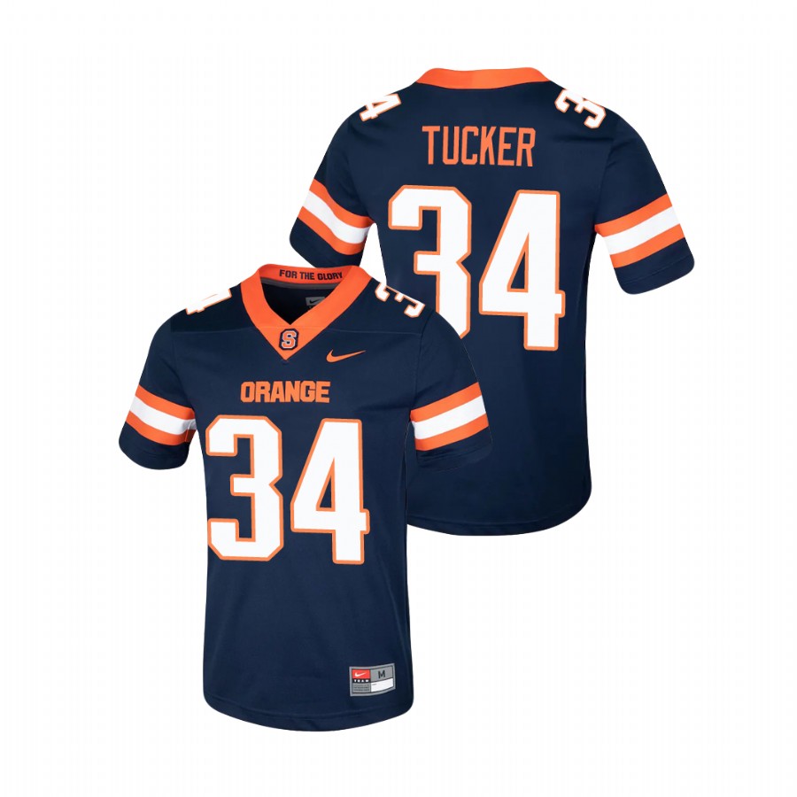 men's syracuse orange sean tucker navy college football game jersey