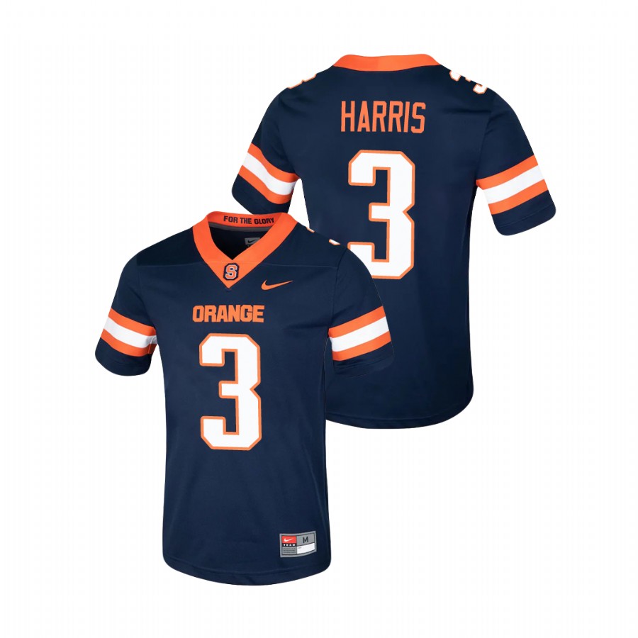 men's syracuse orange taj harris navy college football game jersey