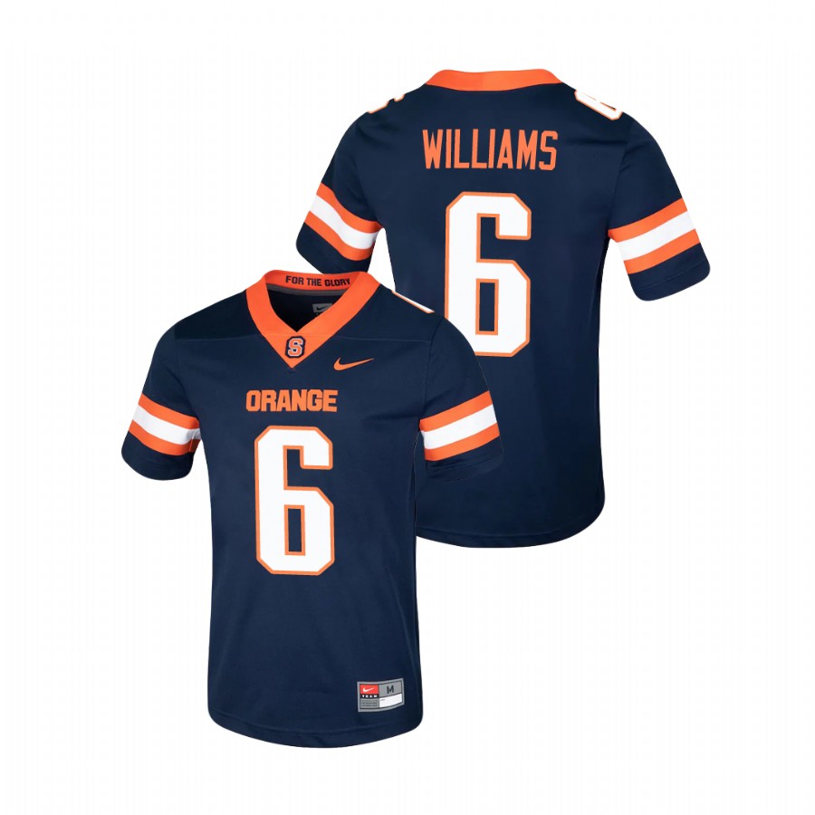 men's syracuse orange trill williams navy college football game jersey