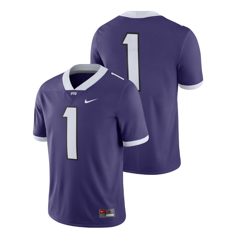 men's tcu horned frogs 1 purple college football 2018 game jersey
