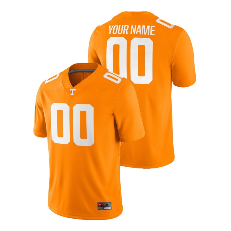 men's tennessee volunteers 00 custom tennessee orange college football 2018 game jersey