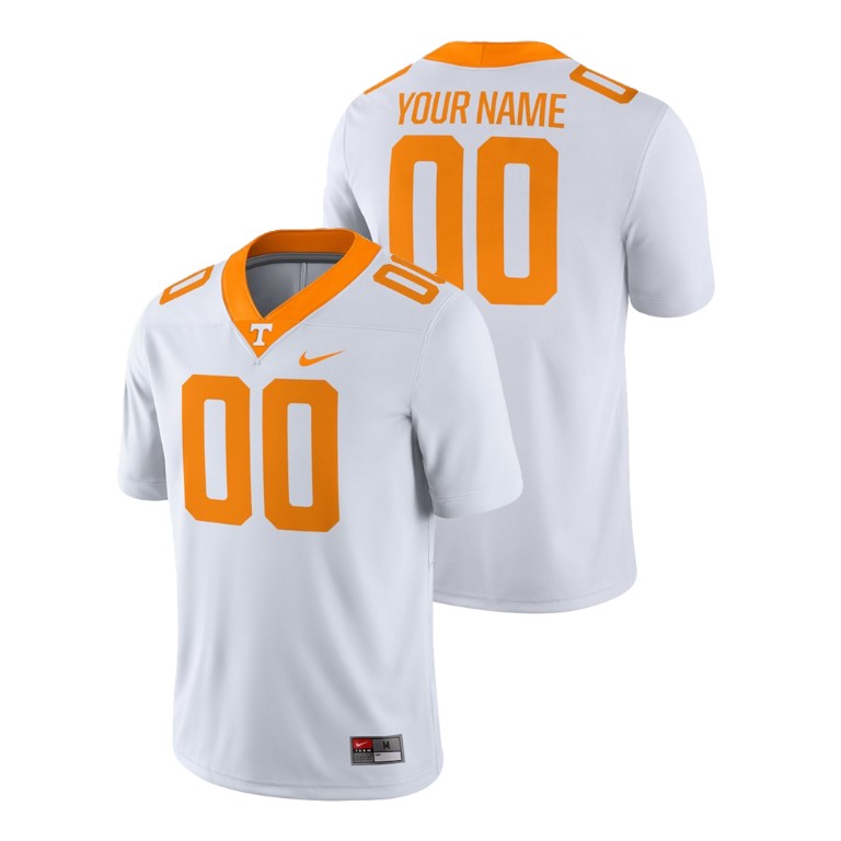 men's tennessee volunteers 00 custom white college football 2018 game jersey