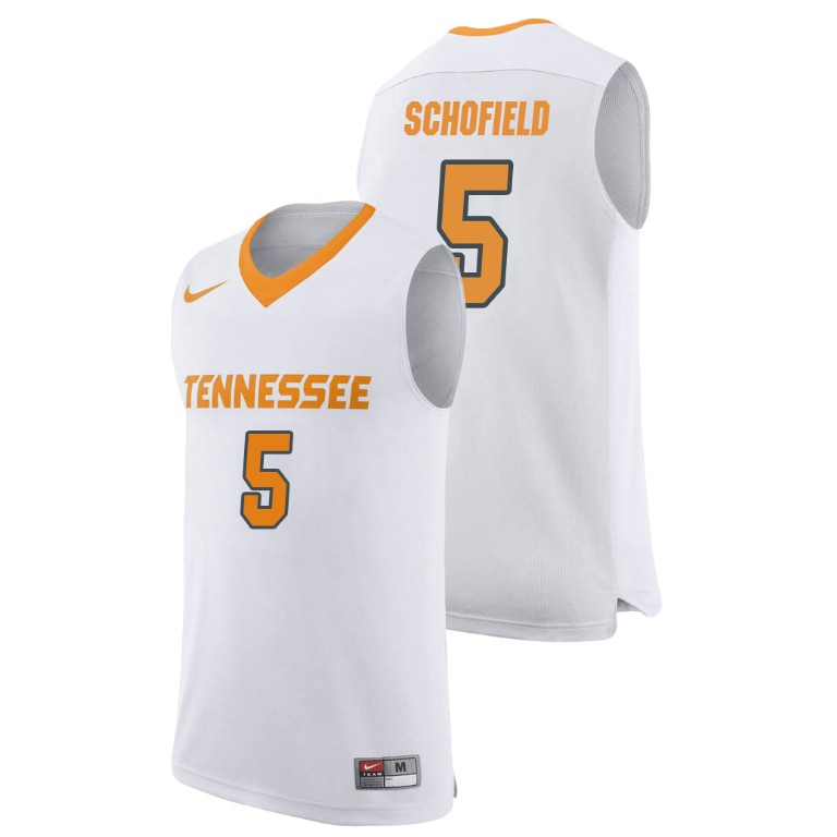 men's tennessee volunteers admiral schofield white replica college basketball jersey