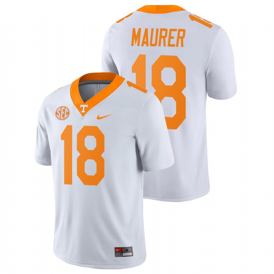 men's tennessee volunteers brian maurer white game college football jersey