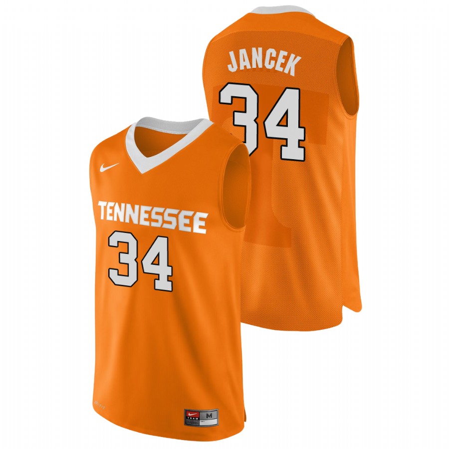 men's tennessee volunteers brock jancek orange authentic performace college basketball jersey