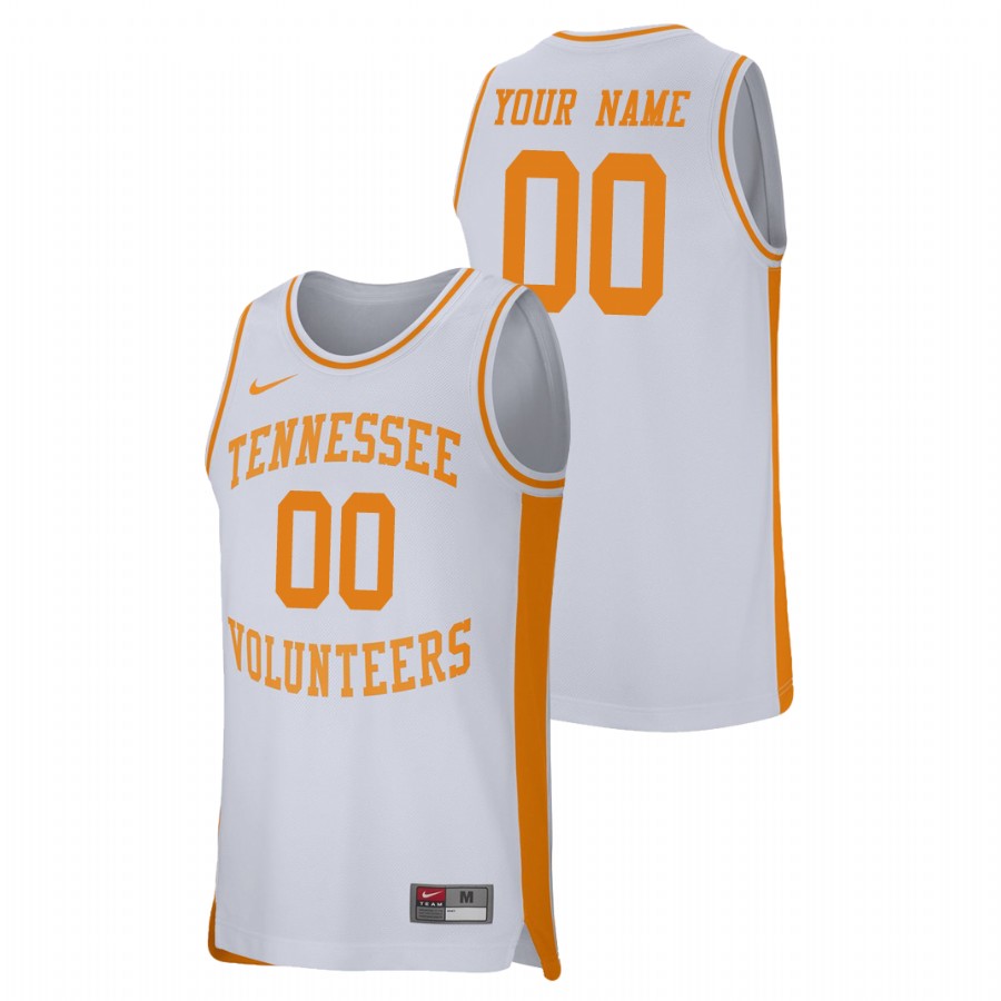 men's tennessee volunteers custom white retro performance college basketball jersey