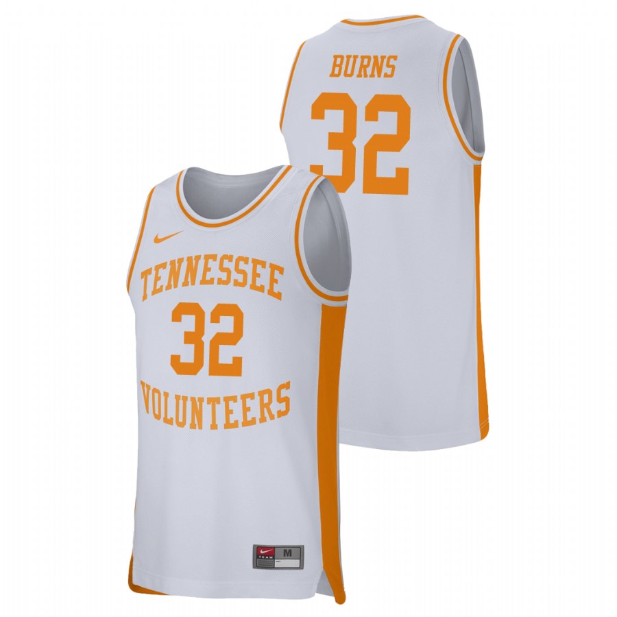 men's tennessee volunteers d.j. burns white retro performance college basketball jersey