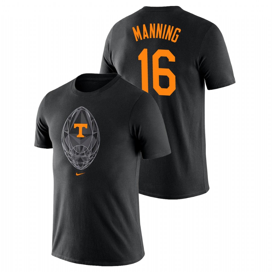 men's tennessee volunteers football icon legend peyton manning black t shirt