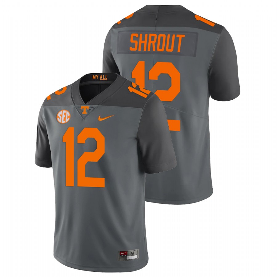 men's tennessee volunteers j.t. shrout gray limited football jersey