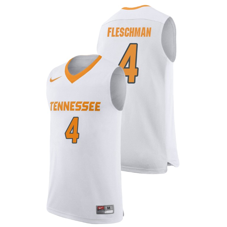 men's tennessee volunteers jacob fleschman white replica college basketball jersey