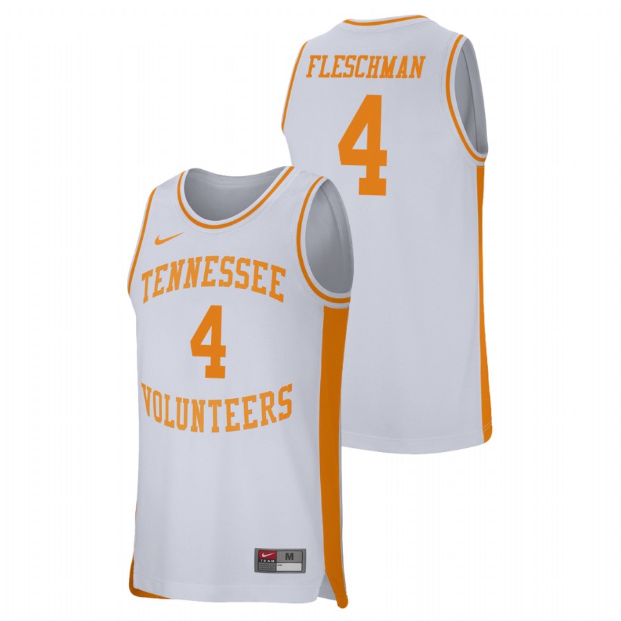 men's tennessee volunteers jacob fleschman white retro performance college basketball jersey