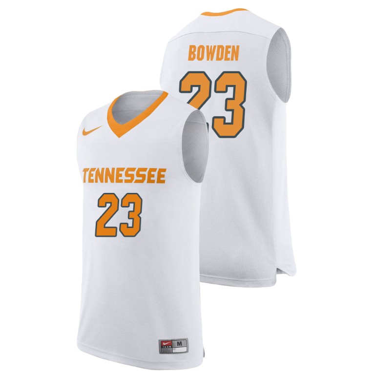 men's tennessee volunteers jordan bowden white replica college basketball jersey