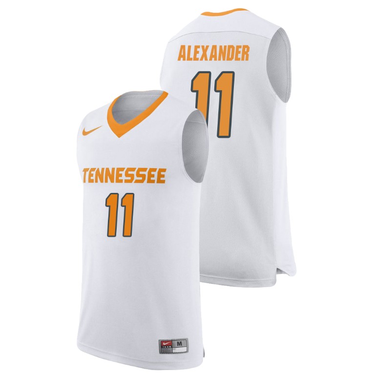 men's tennessee volunteers kyle alexander white replica college basketball jersey