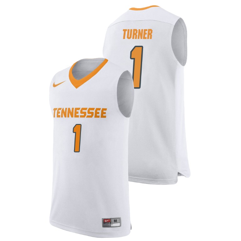 men's tennessee volunteers lamonte turner white replica college basketball jersey