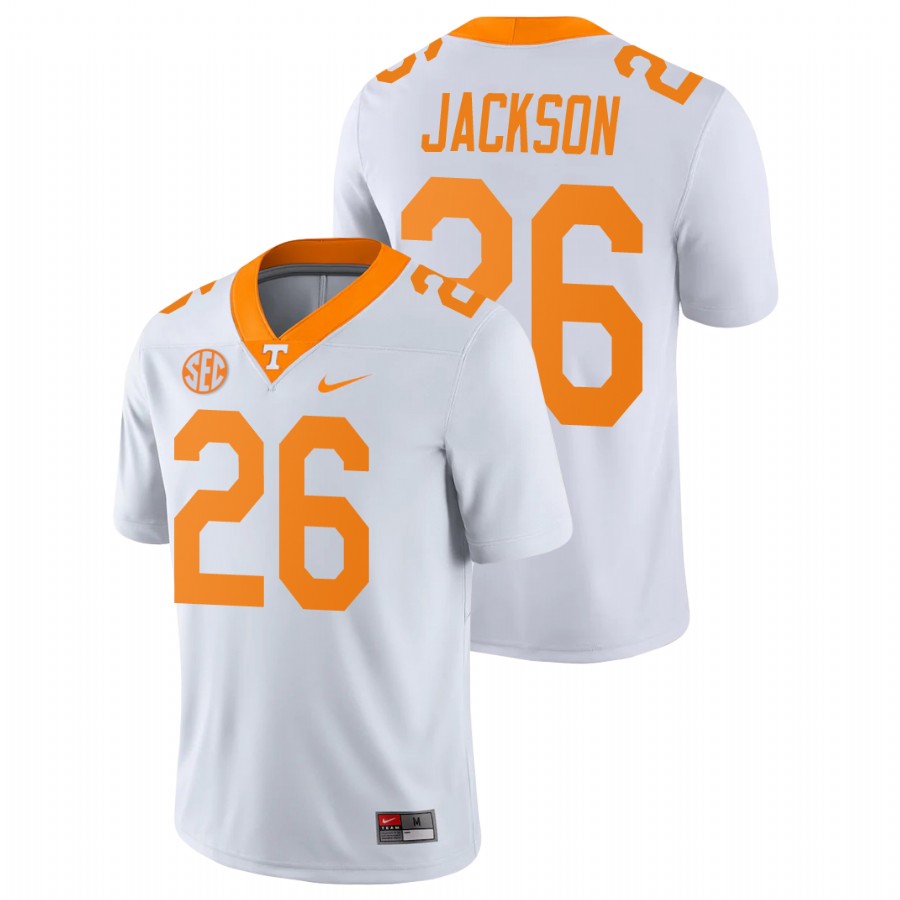 men's tennessee volunteers theo jackson white game college football jersey