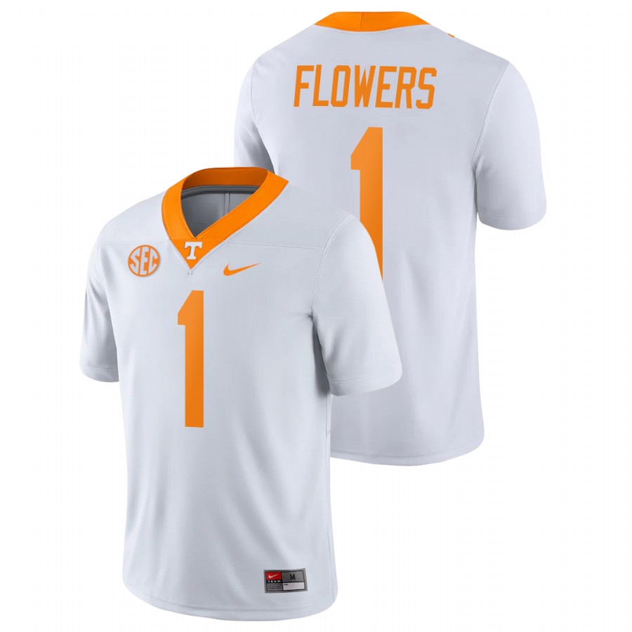 men's tennessee volunteers trevon flowers white game college football jersey