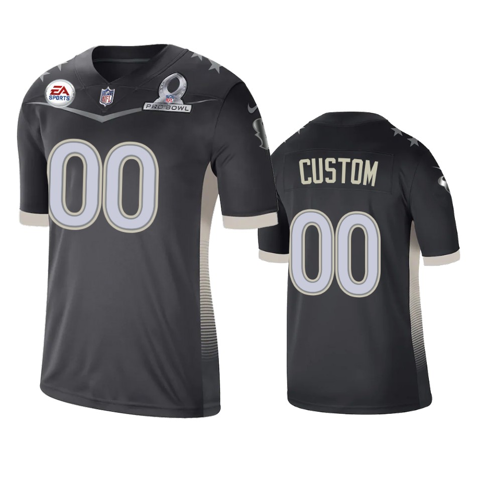 men's texans custom anthracite 2021 afc pro bowl game jersey