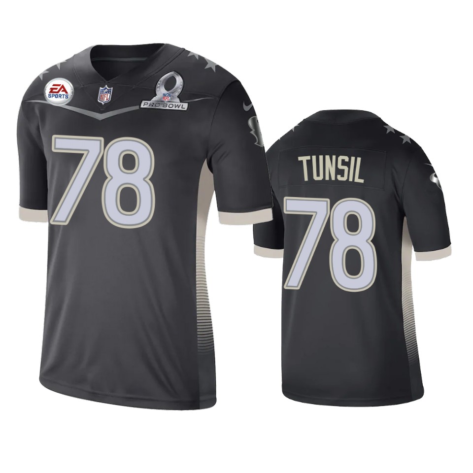 men's texans laremy tunsil anthracite 2021 afc pro bowl game jersey