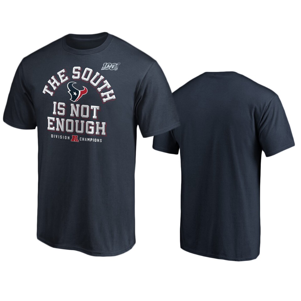 men's texans navy 2019 afc south division champions cover two t shirt