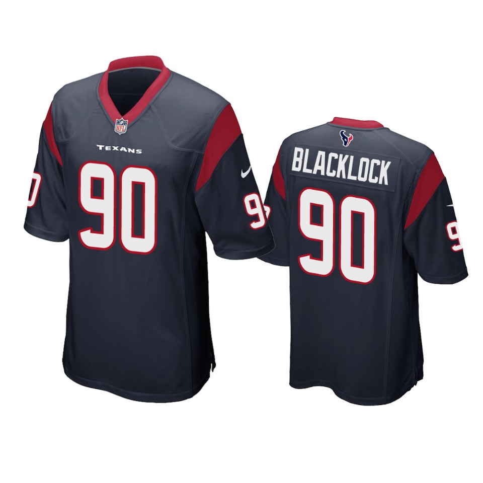 men's texans ross blacklock navy game jersey