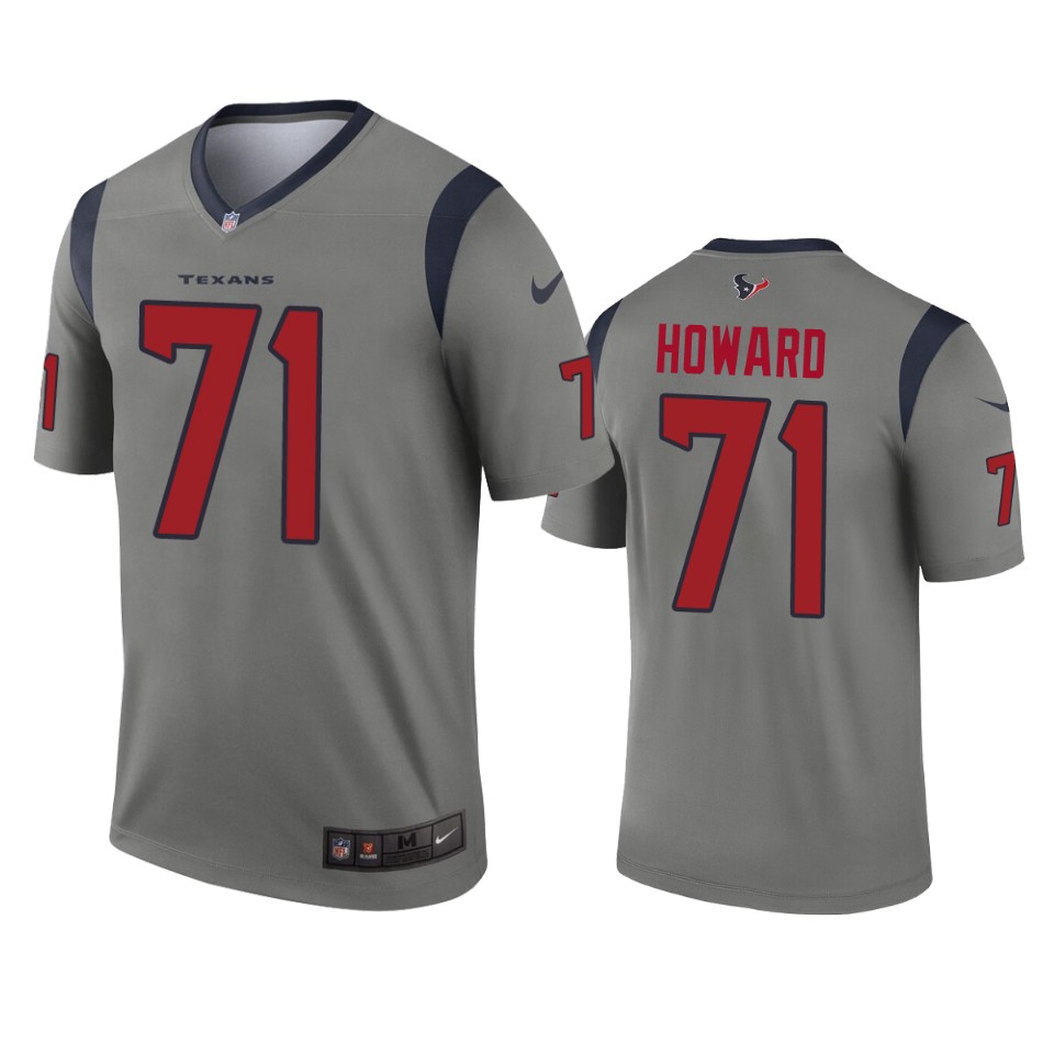 men's texans tytus howard gray inverted legend jersey