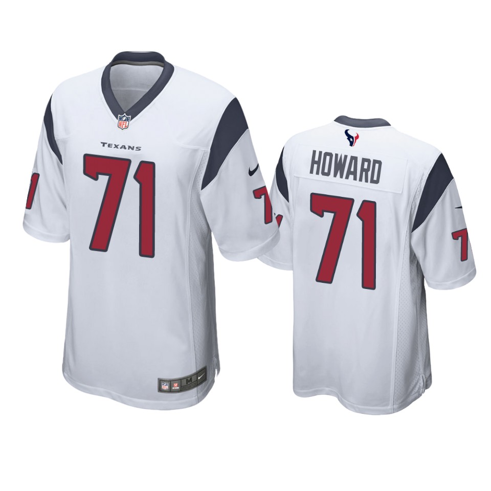 men's texans tytus howard white game jersey