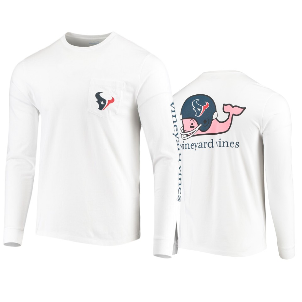 men's texans white whale helmet long sleeve t shirt