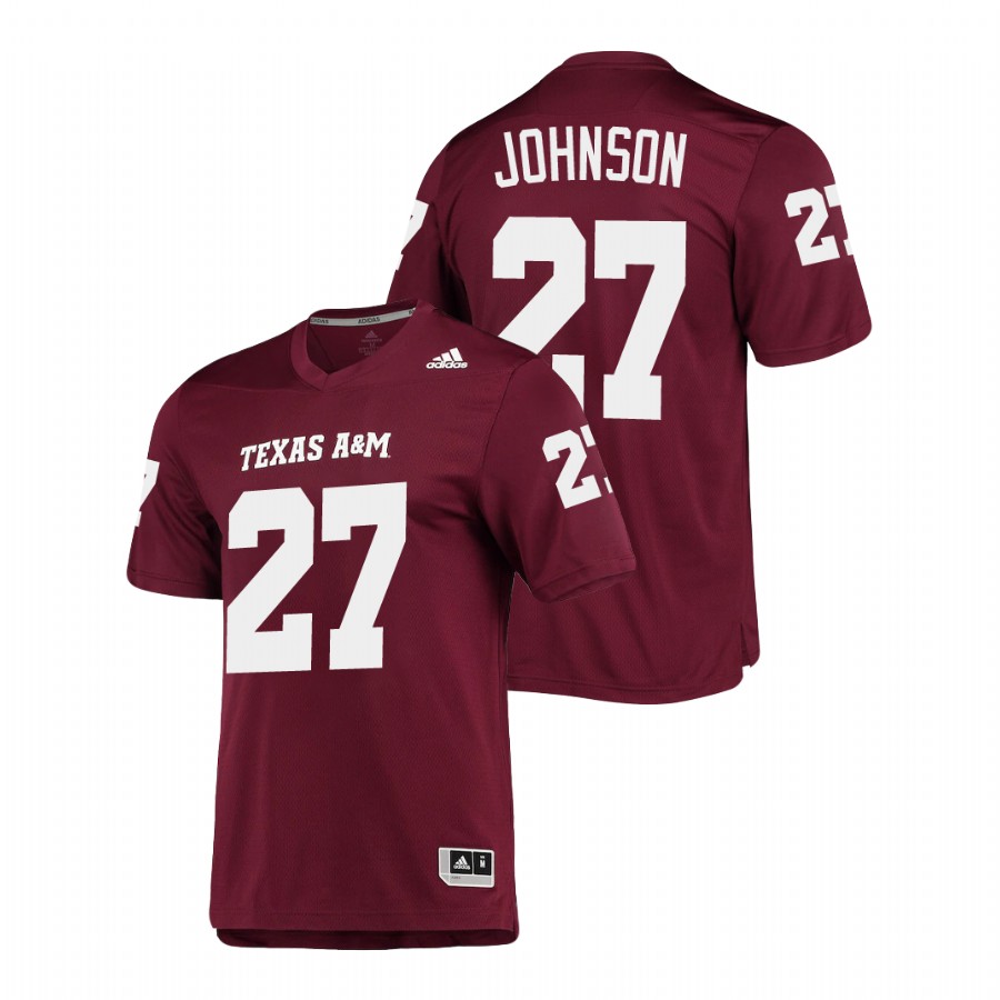 men's texas a&m aggies antonio johnson aeroready replica maroon jersey