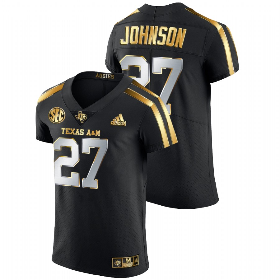 men's texas a&m aggies antonio johnson black golden edition authentic jersey